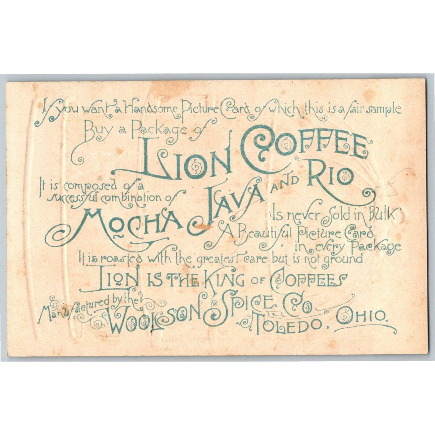 Bird in a Gilt Cage / Winter Home Scene - Victorian Trade Card - Lion Coffee