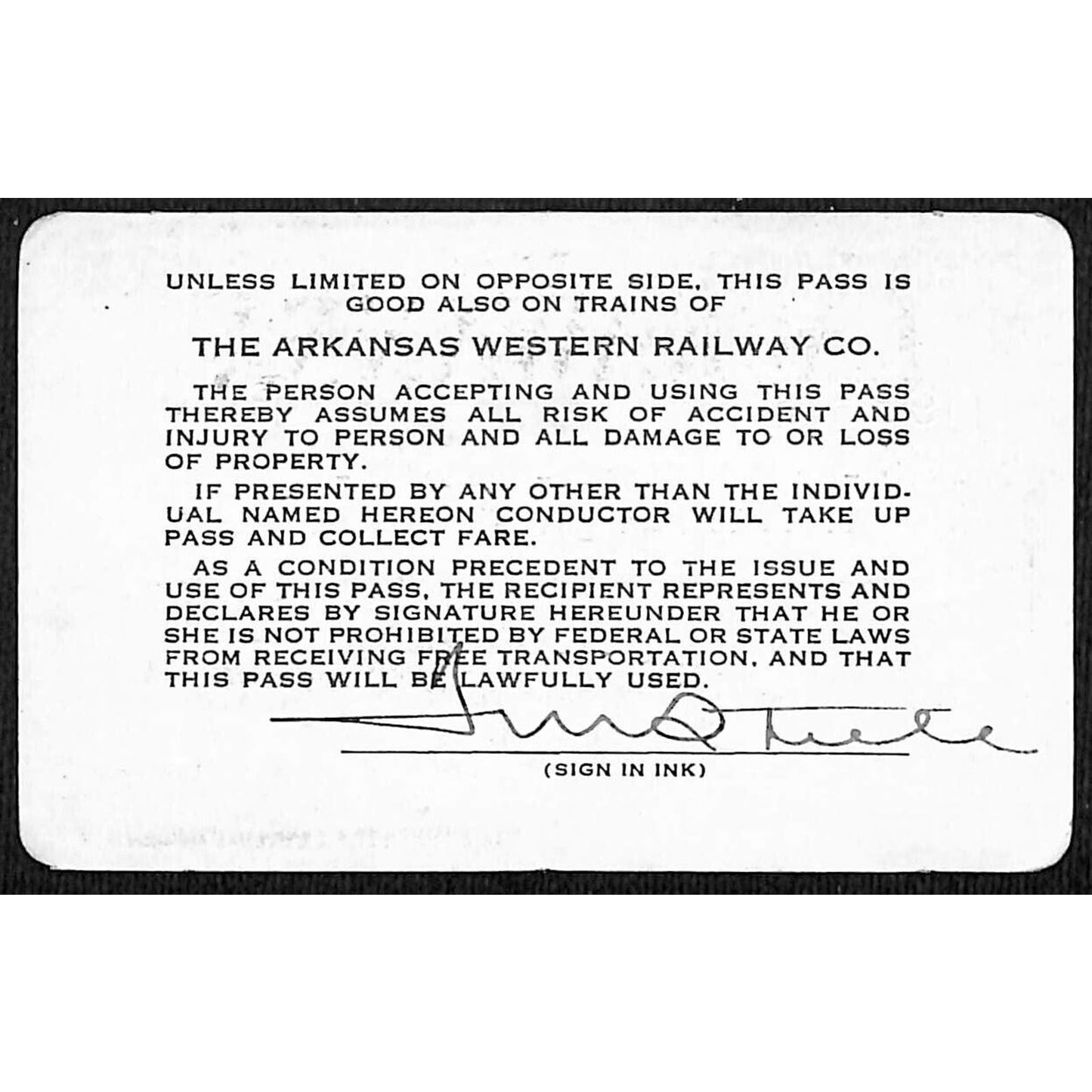 1935 -1936 Kansas City Southern Railway Company Railroad Yearly Pass B 7979