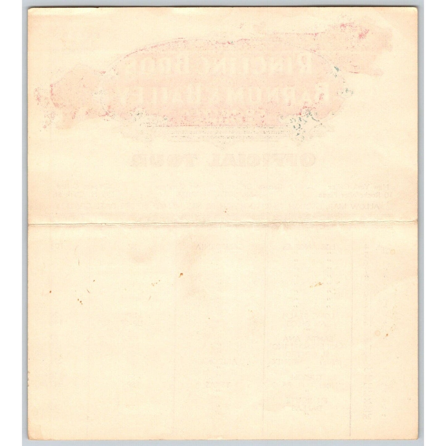 1948 Ringling Bros Barnum Bailey Circus Route Card Salt Los Angeles San Diego