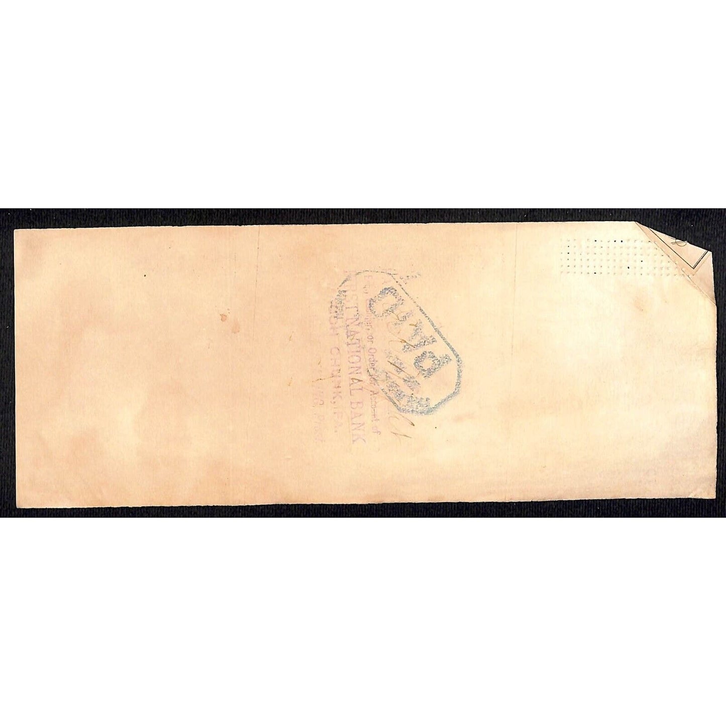 Bethlehem, PA 1877 First National Bank Check #27432 Deer Vignette & Tax Stamp