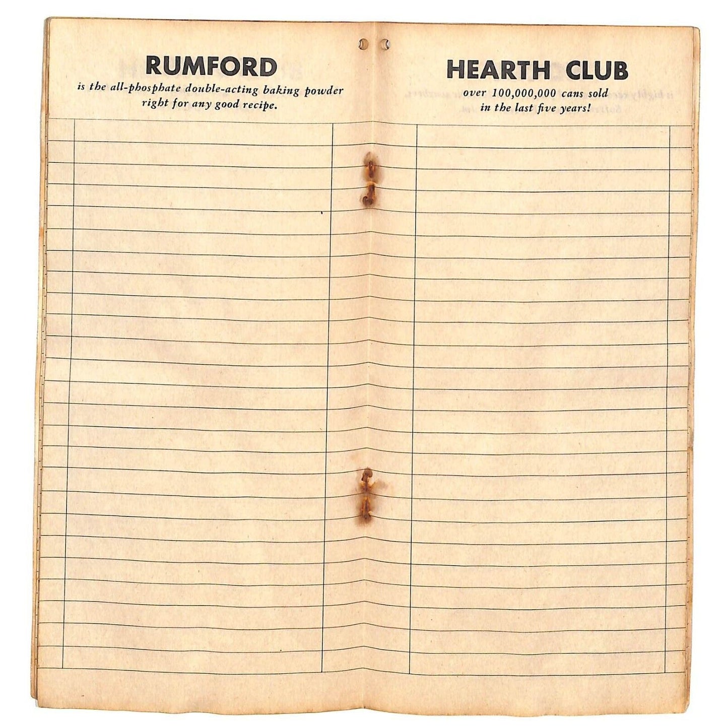 Hearth Club / Rumford Baking Powder / Noctil Dishwashing Notebook - c1944