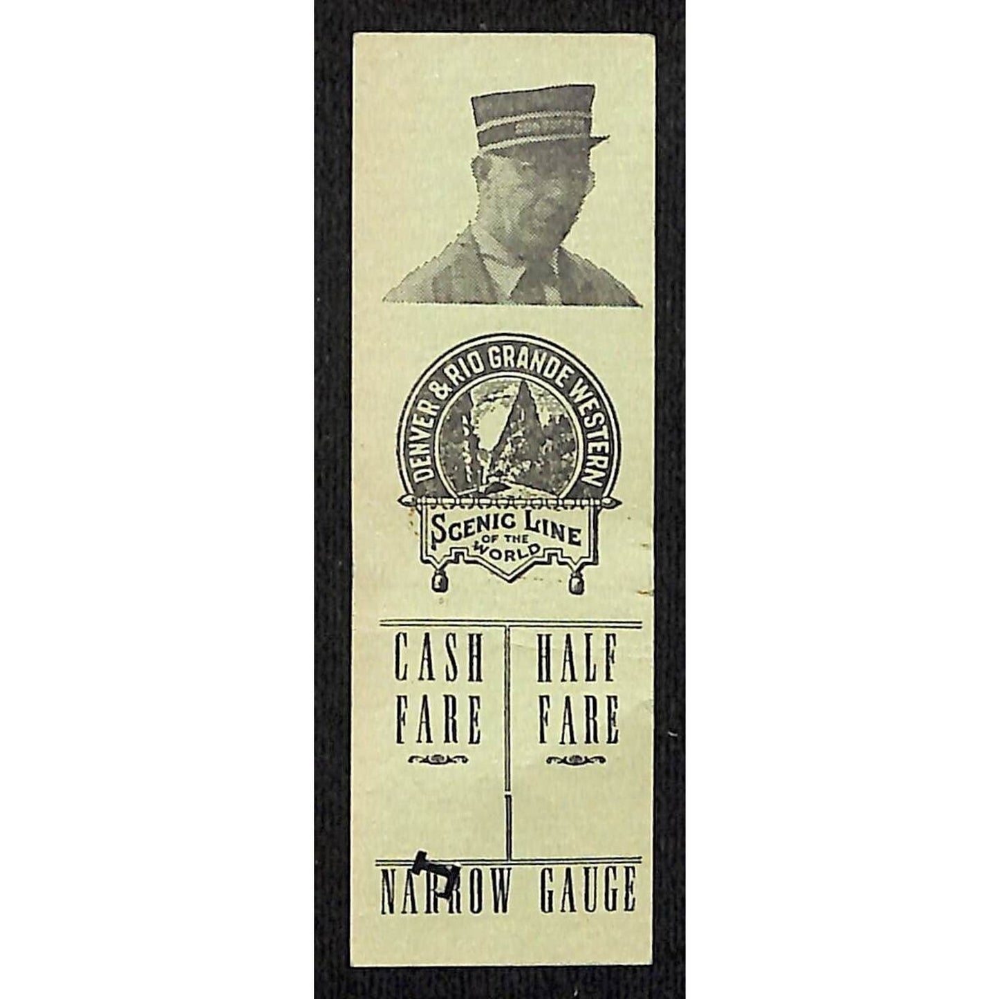Denver & Rio Grande Western Scenic Line Souvenir ? Fare Seat Check - Conductor