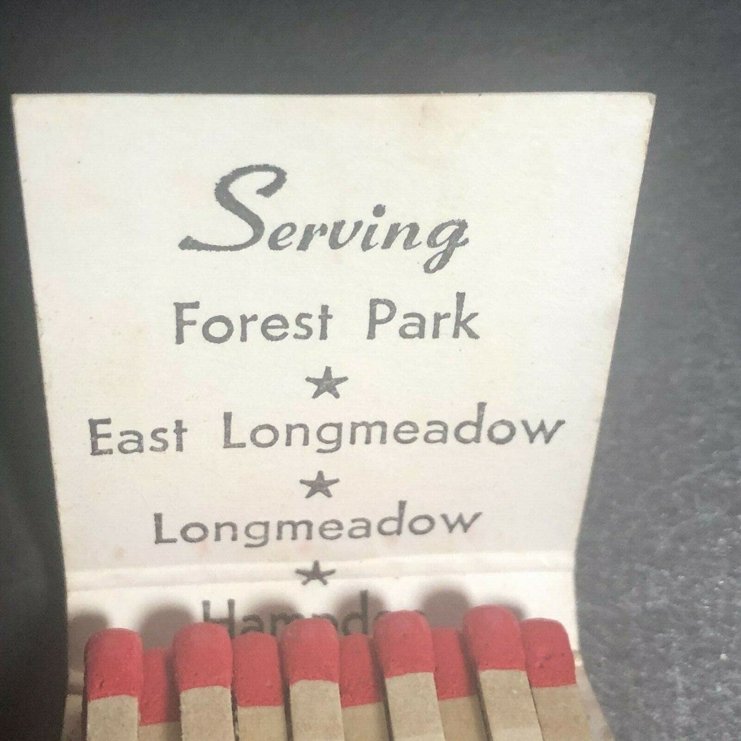 1960's-70's Full Matchbook - "Hafey Funeral Home" Longmeadow Hampton Forest Park