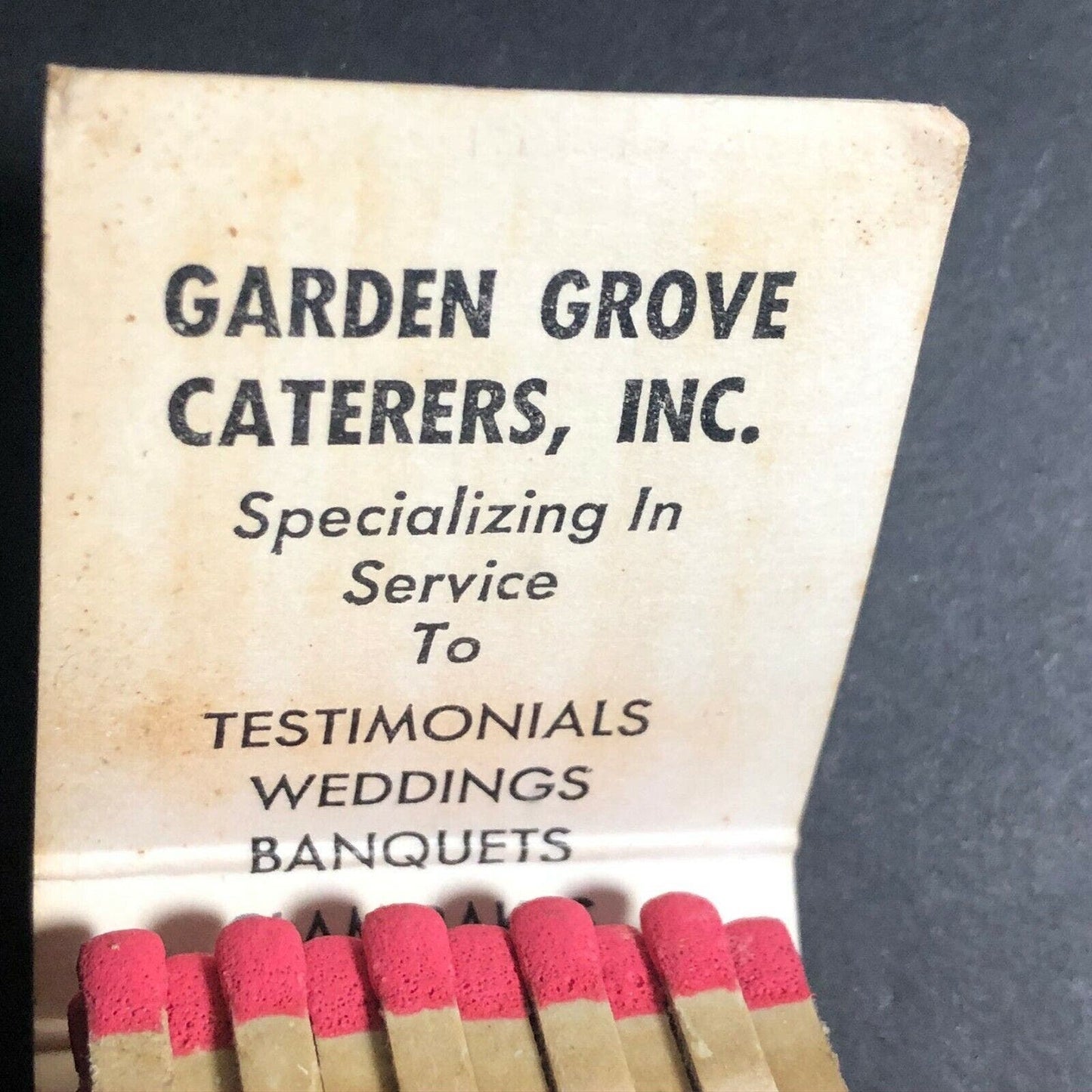 1960's-70's Full Matchbook "Garden Grove Caterers" Manchester, CT