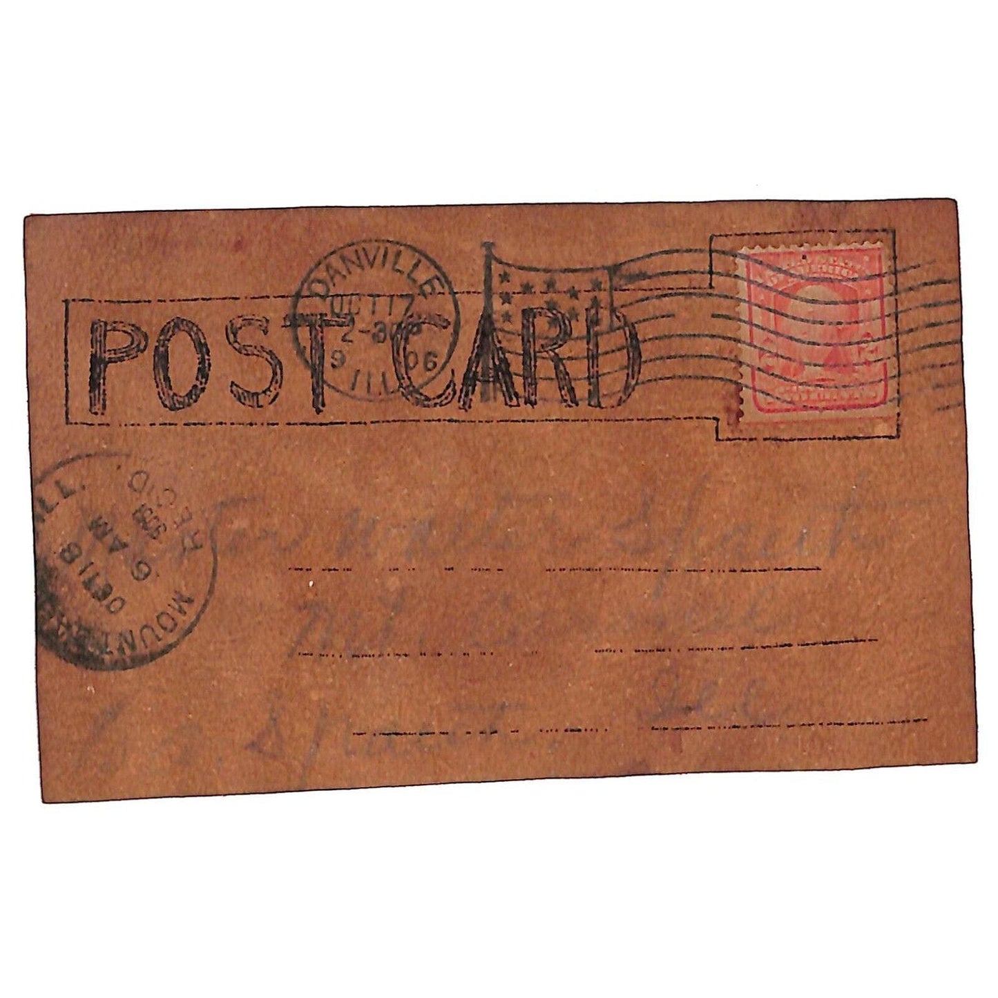 Vintage Leather Postcard - "Walter"