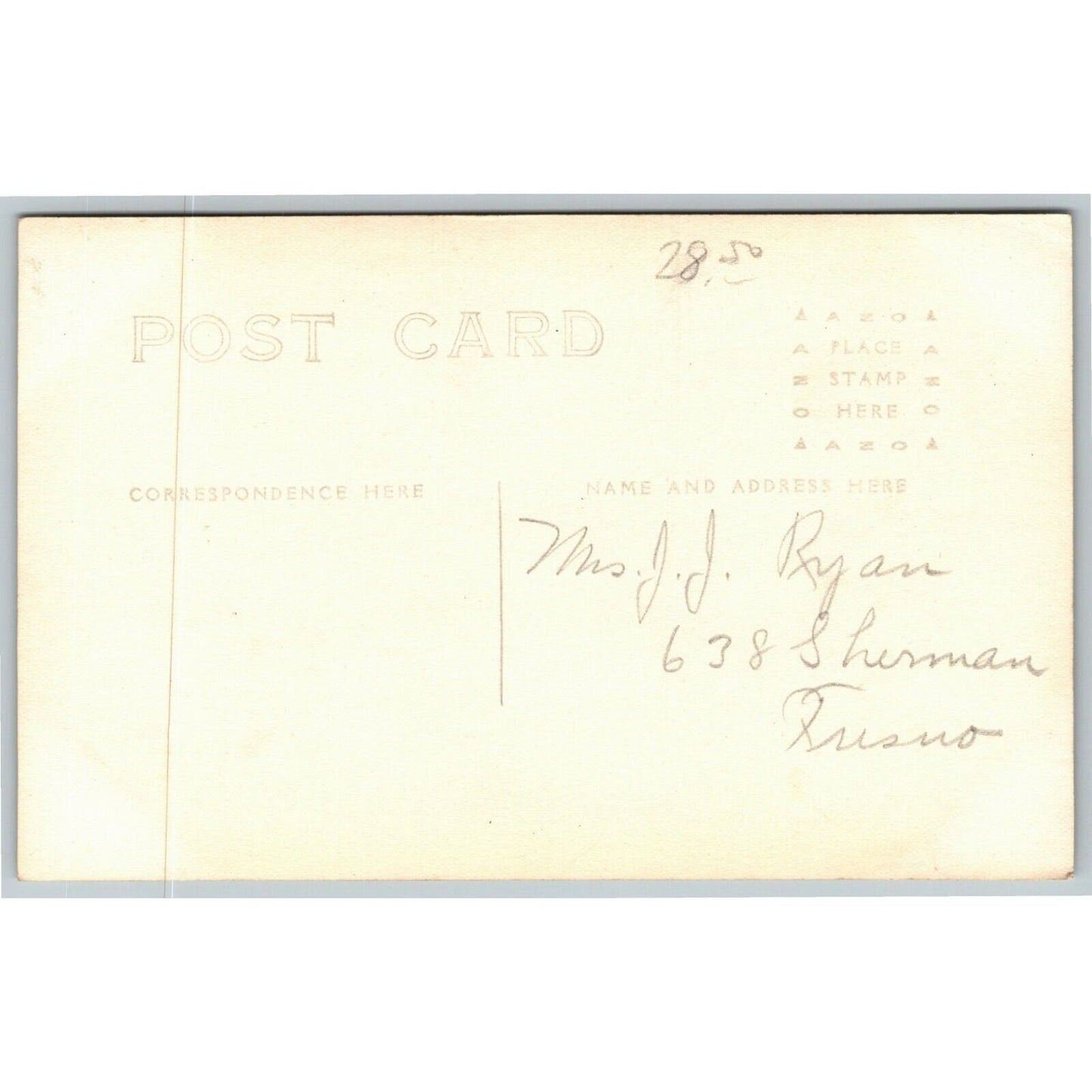 Vintage RPPC Postcard - Front of Residence - Unmarked - Not Mailed