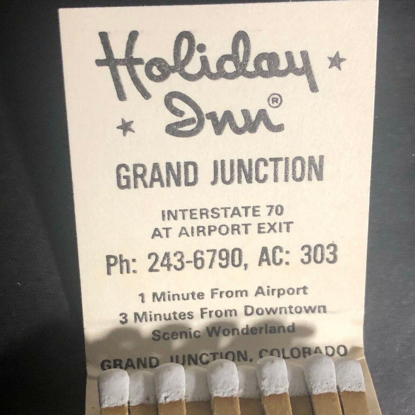 Vintage c1970's Full Matchbook "Holiday Inn" Holidex Computer Grand Junction