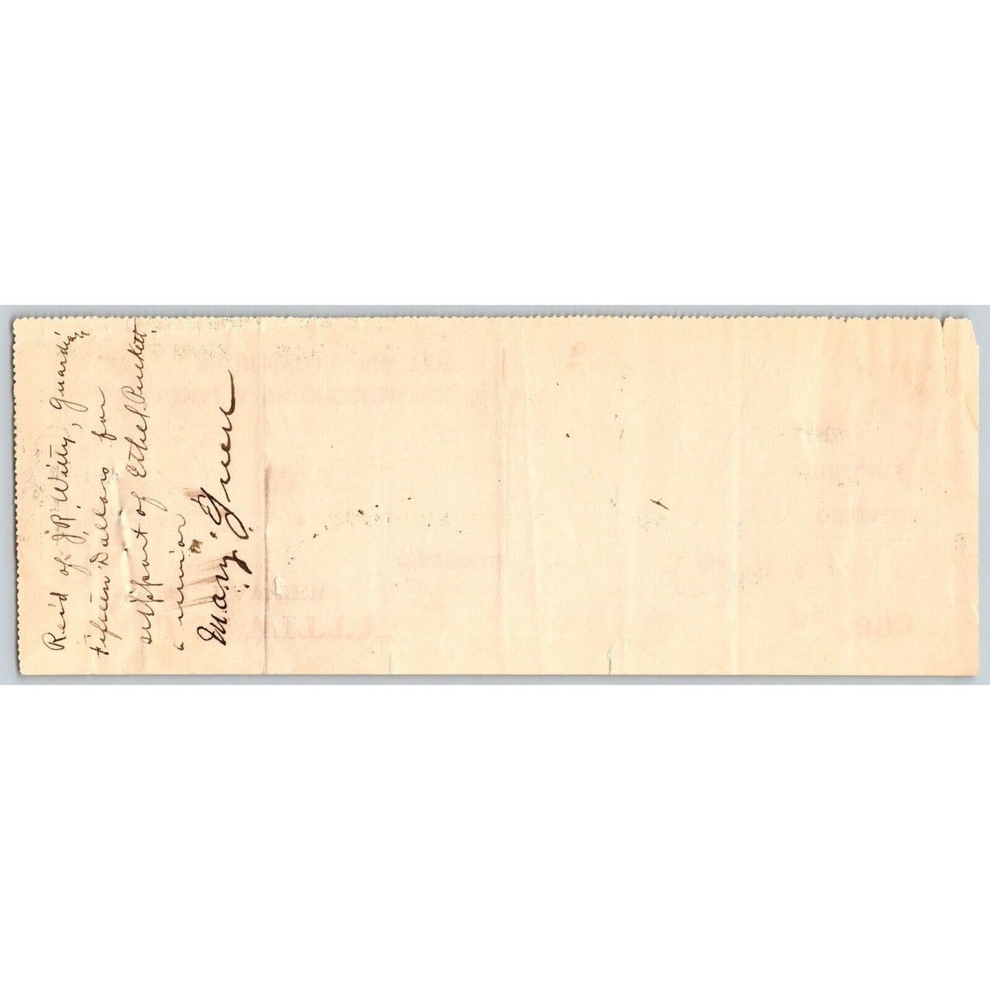 Holdenville, OK 1907 Indian / J.R. Witty Lawyer Bank Check - Support for a Minor