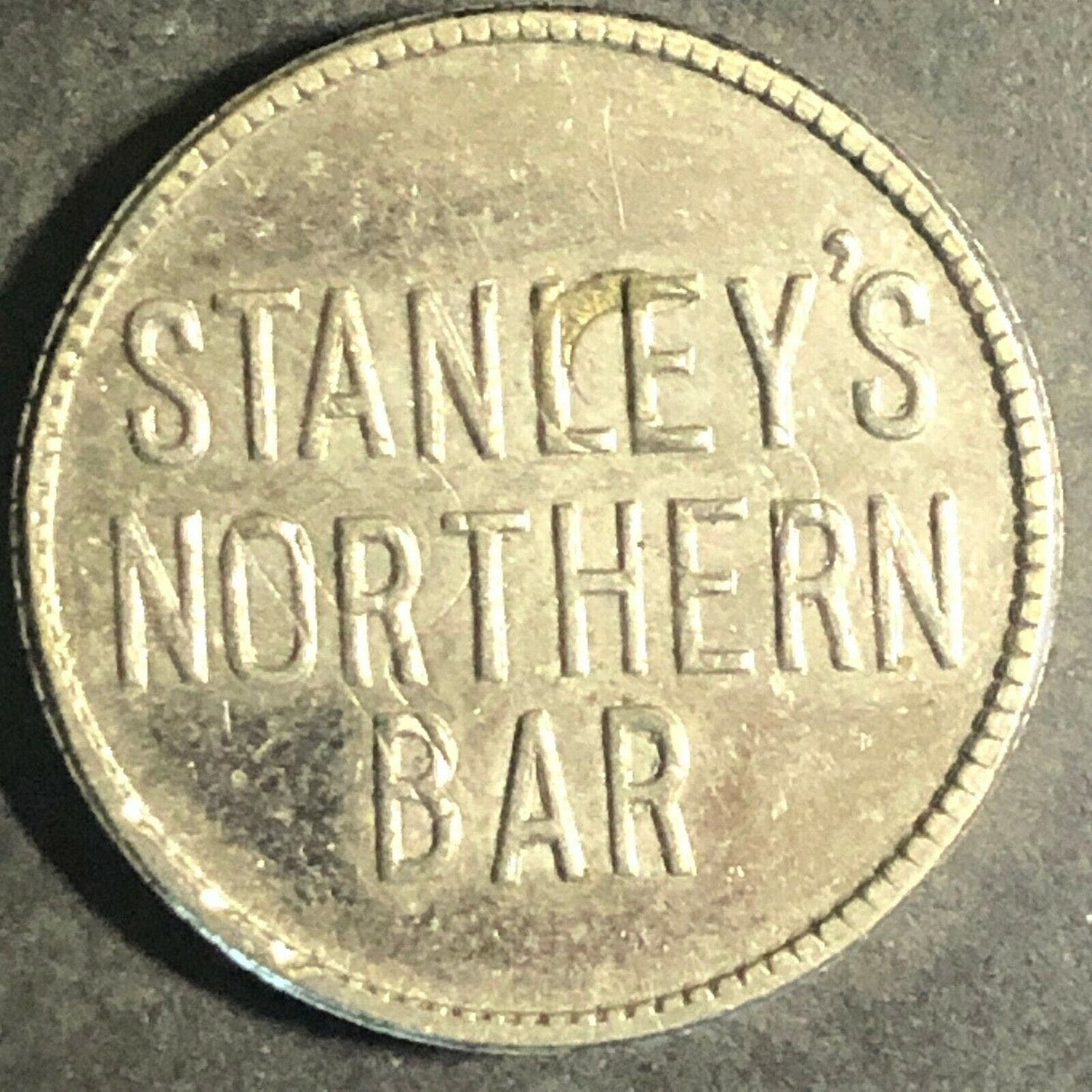 Vintage 20mm Brass / WM "Stanley's Northern Bar" Token (St. Paul MN)