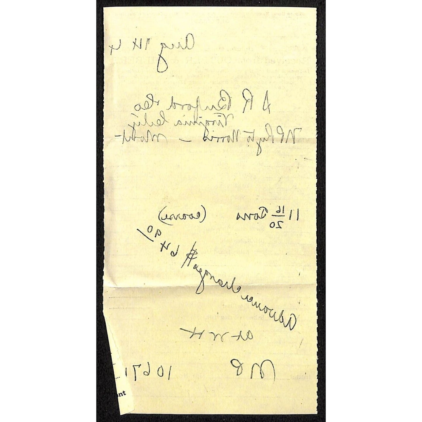 Duluth, MN Cutler & Gilbert / S.R. Buford 1894 Shipping Receipt - Billhead