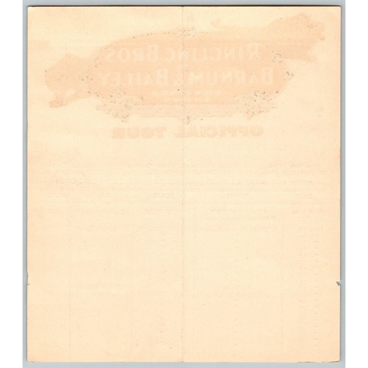 1947 Ringling Bros Barnum Bailey Circus Route Card Boston Garden Philadelphia