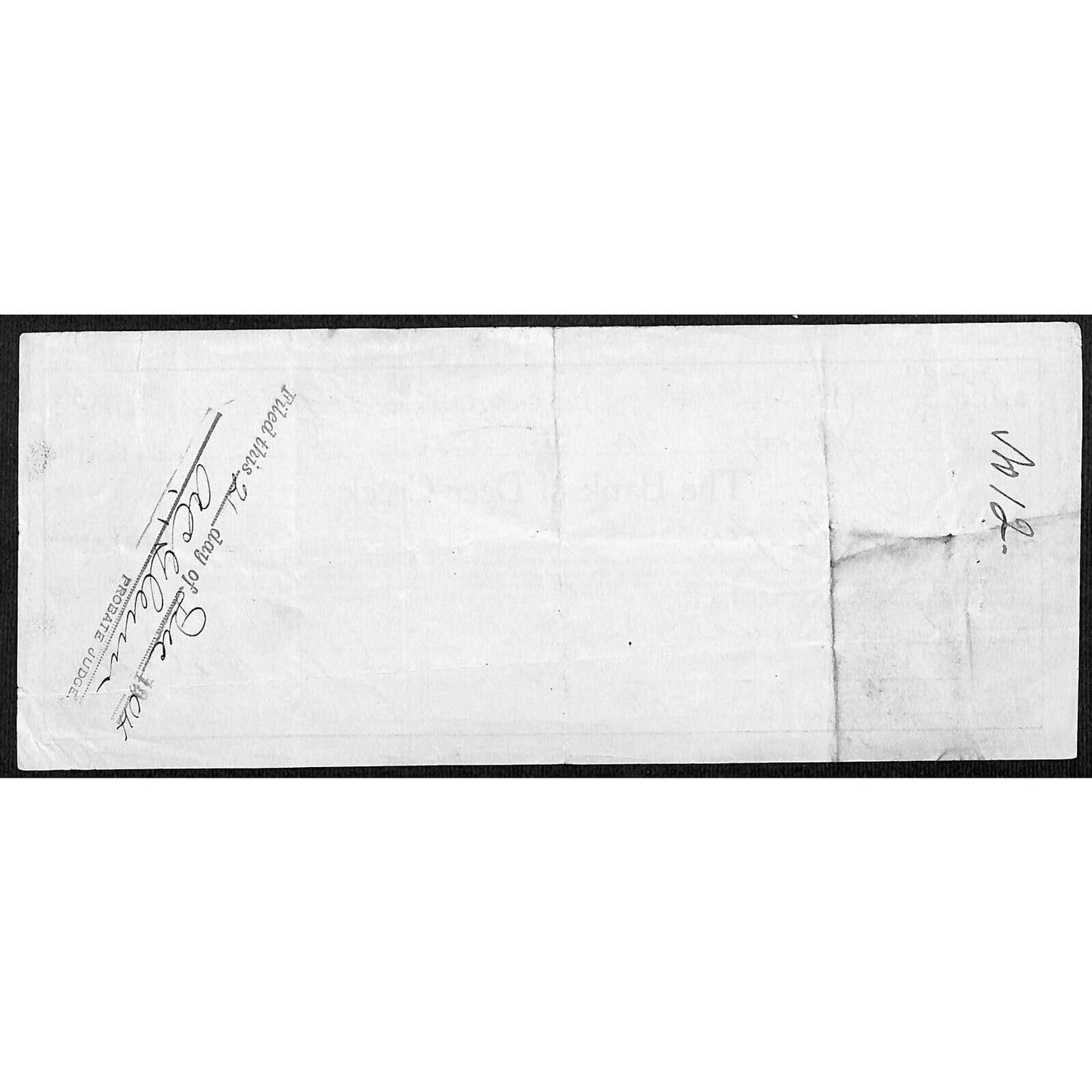 Deer Creek, OK Territorial 1903 $85 12% Promissory Note - Scarce