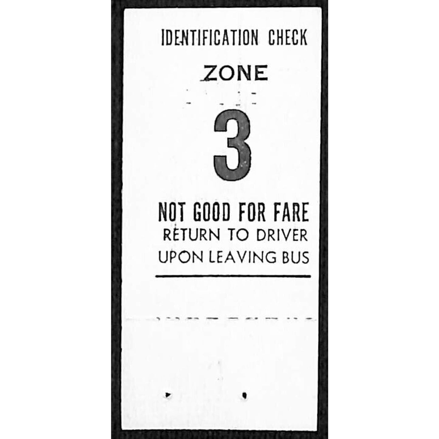 Leyden Motor Coach Zone 3 Lombard Bus Fare Seat Check #98075