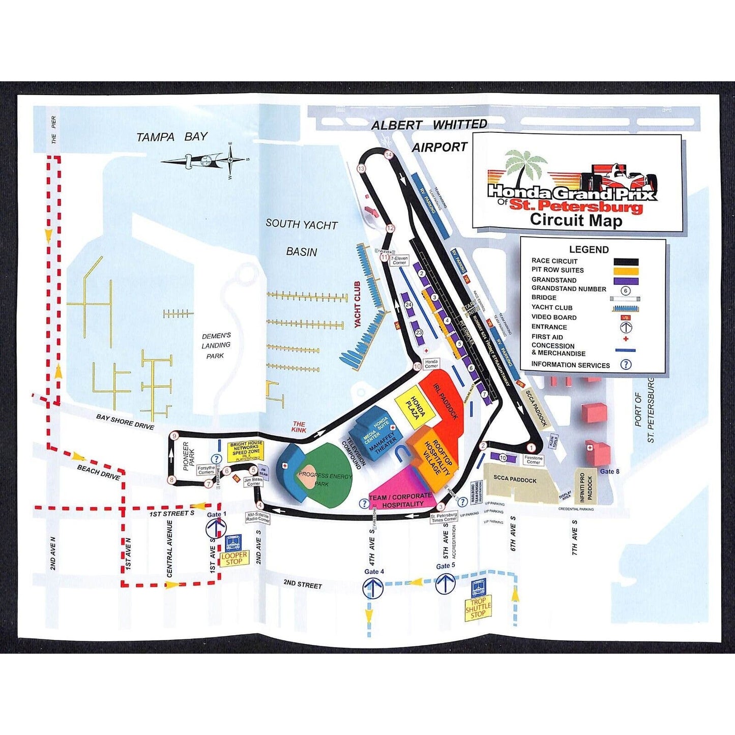 2005 St Petersburg Honda Grand Prix Indy Car Series Fan Guide Map VGC - 500
