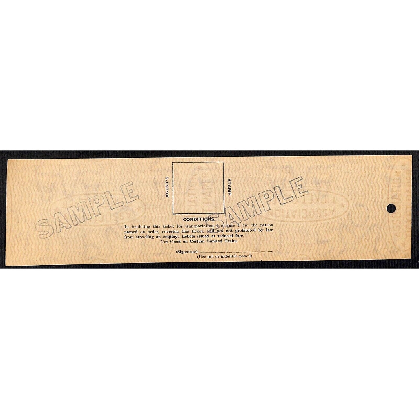 Pennsylvania - Reading RR Seashore Line SAMPLE Employee Excursion Ticket #192