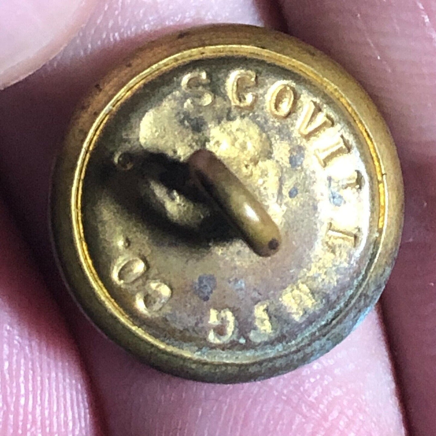 New York New Haven Hartford NH Railroad Brass Uniform Button 1/2" dia. Scovill