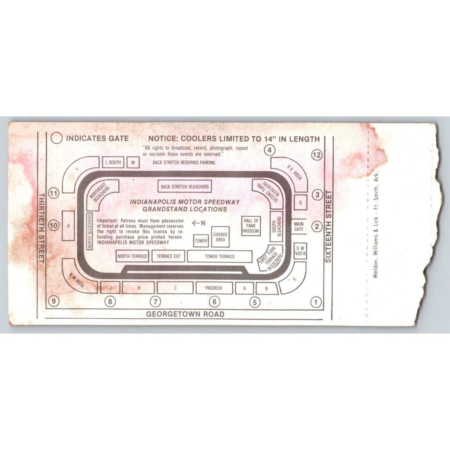 1984 Indianapolis 500 Ticket Stub Racing IMS Tom Sneva - seat 4