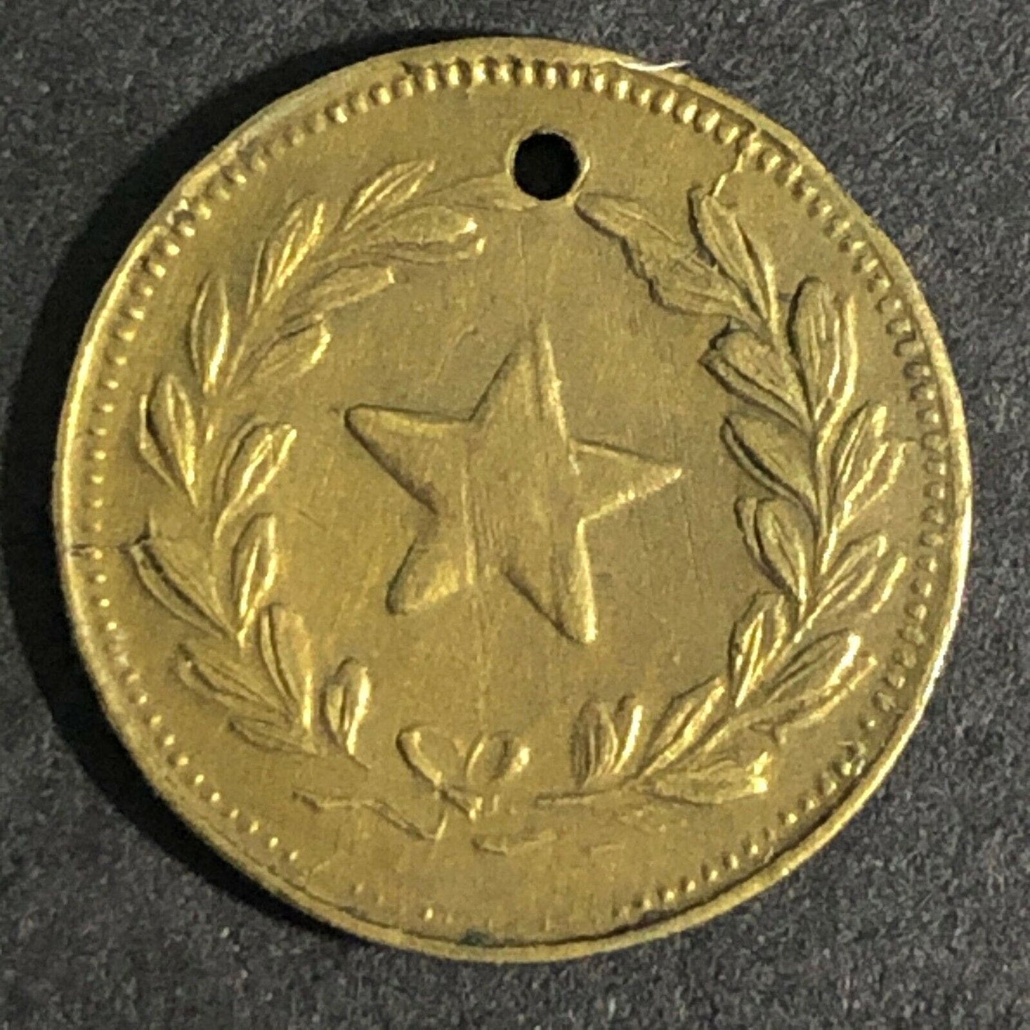 13mm Brass $1 Liberty Head Crested Wreath Star Counter Token - Fauver Collection