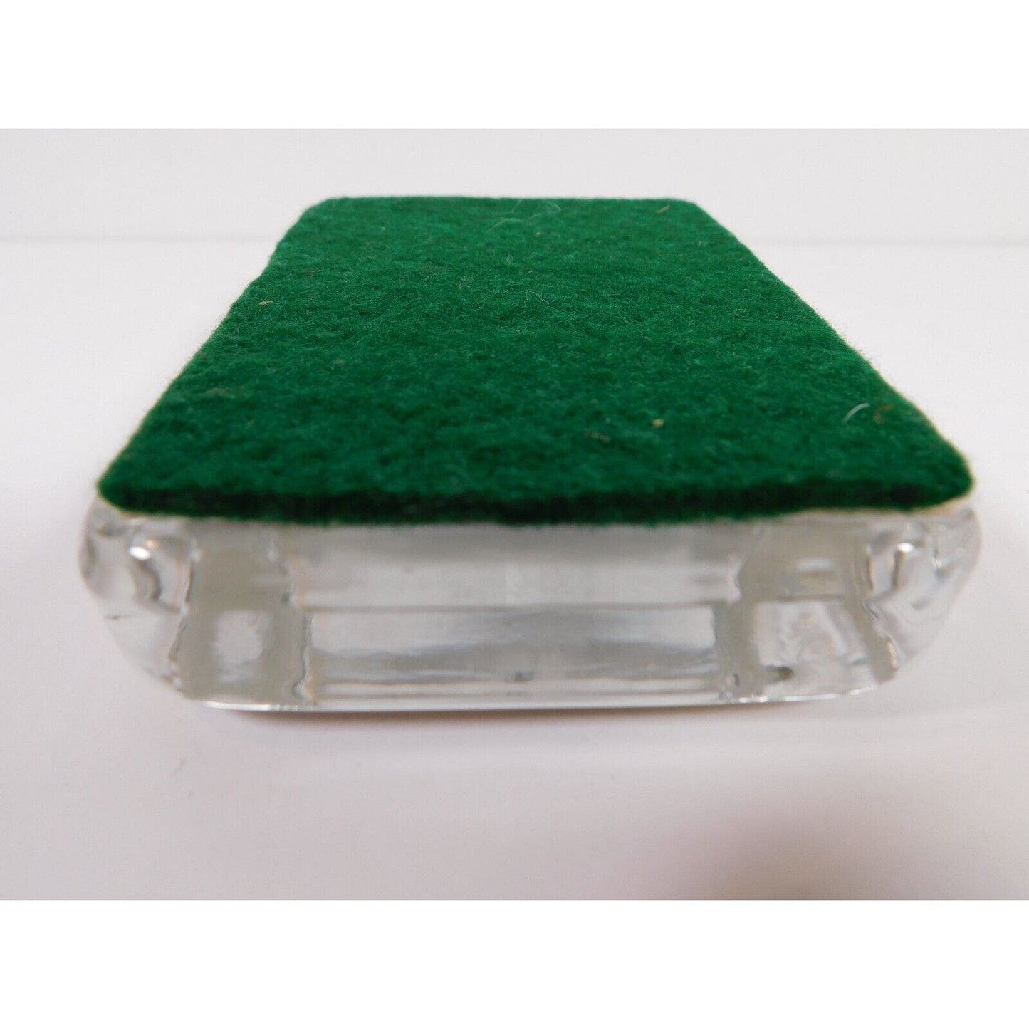 Vintage Glass Two Girls and Parrot Rectangular Paperweight 2 1/2" x 4" 11 oz.