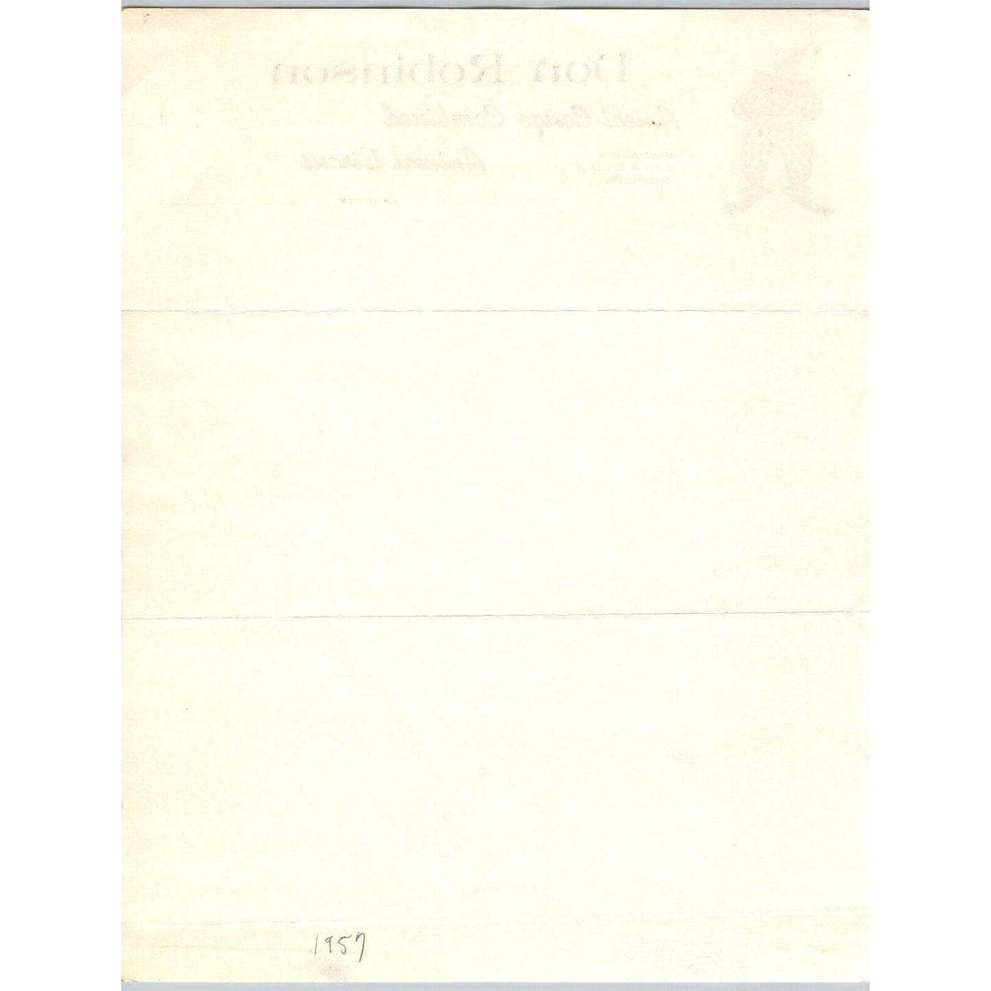 Don Robinson Ameri-Congo Combined Animal Circus Letterhead c1957 Clown Scarce