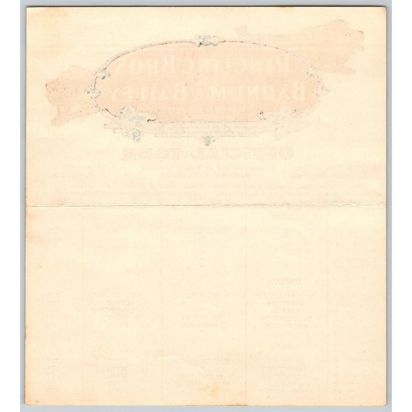 1949 Ringling Bros Barnum Bailey Circus Route Card Philadelphia Baltimore York