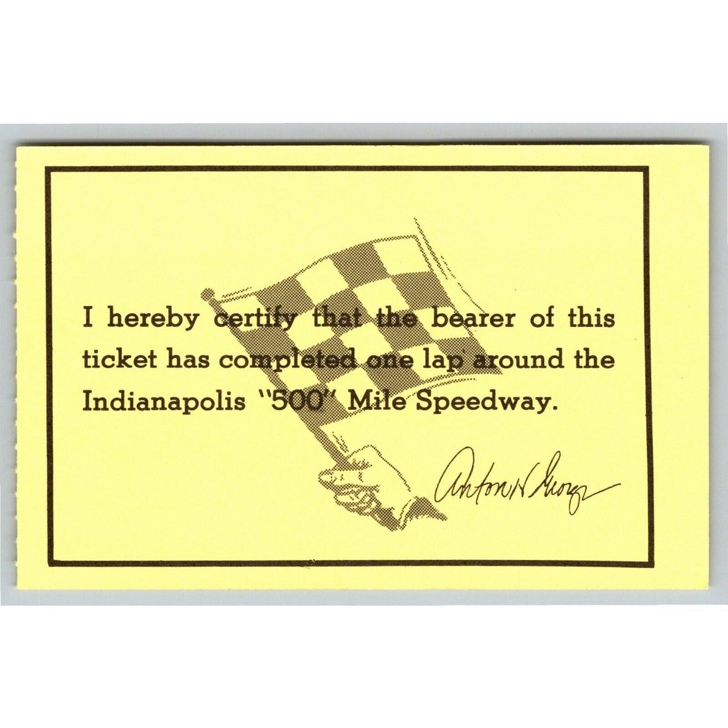 c1980's Indy 500 HOF Museum Track Tour Comp Ticket Stub Indianapolis #94148