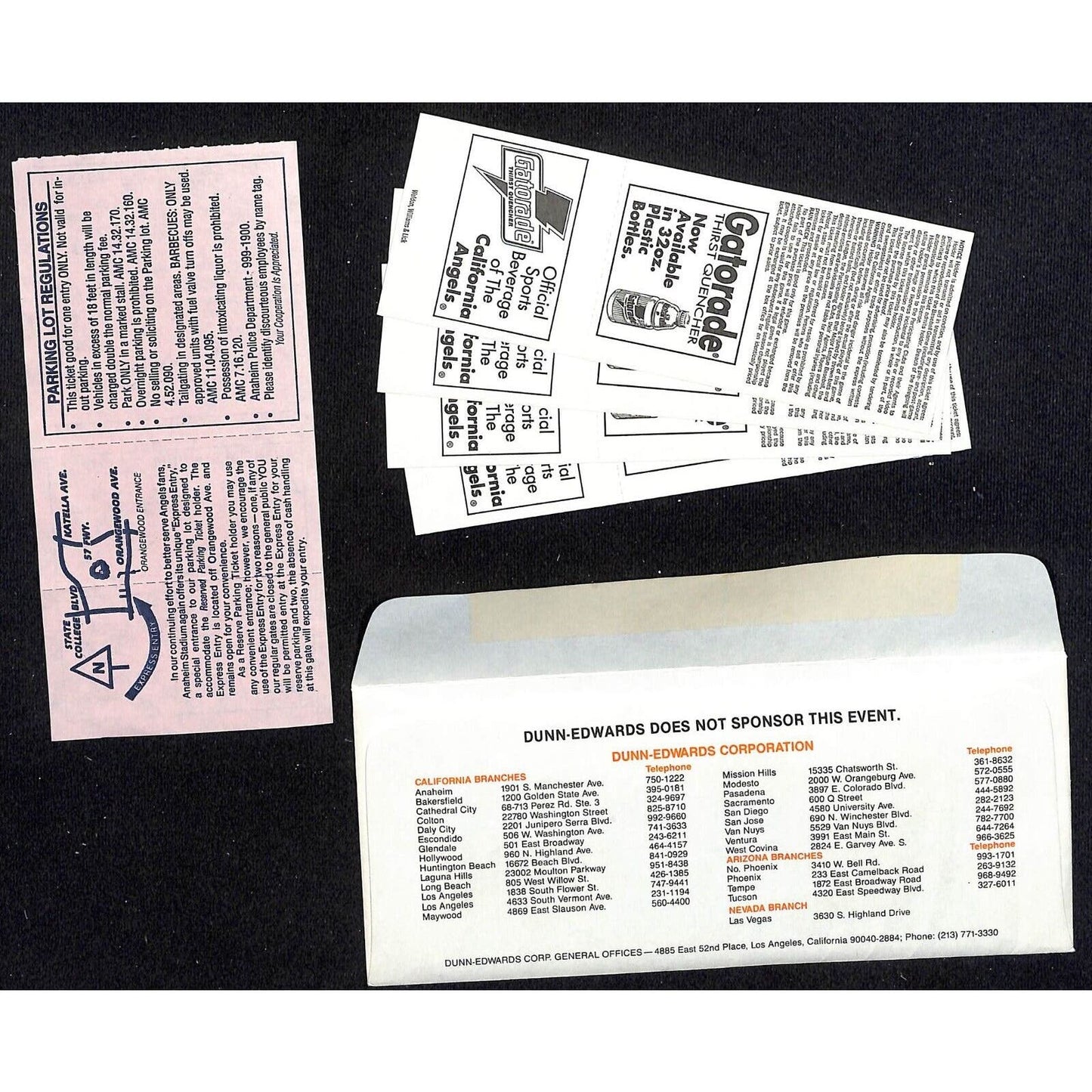 California Angels Tickets - 4 Unused 4/25/95 Strike - Game Not Played