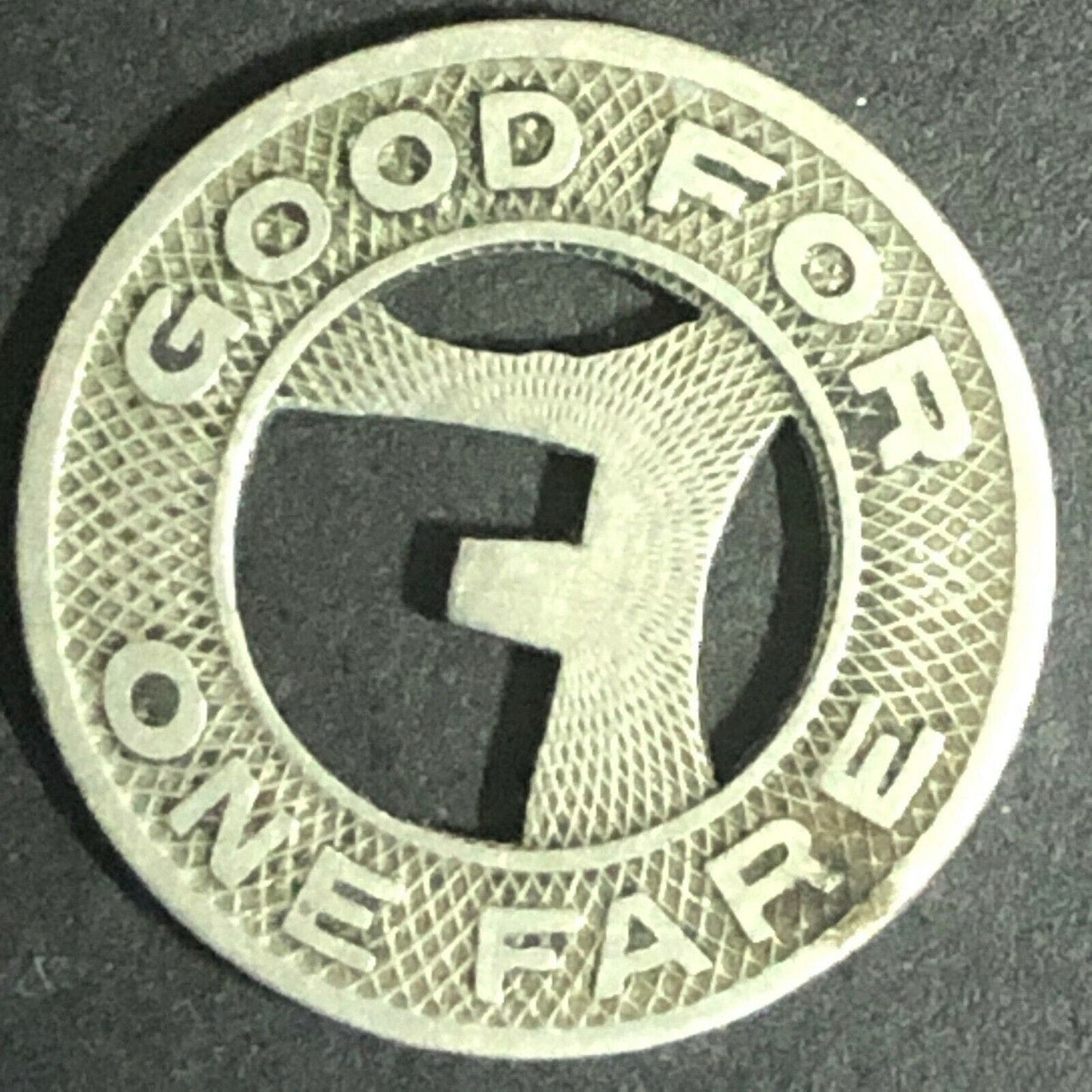 c1920's-40's 16mm Hannibal Transportation Co. Brass G/F One Fare Transit Token