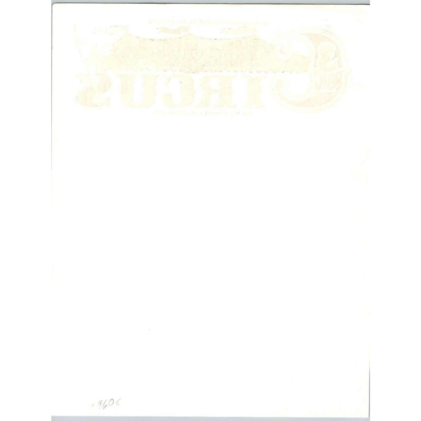 King Bros. 3 Ring Circus Letterhead Winter Park, FL Big Top c1965-69
