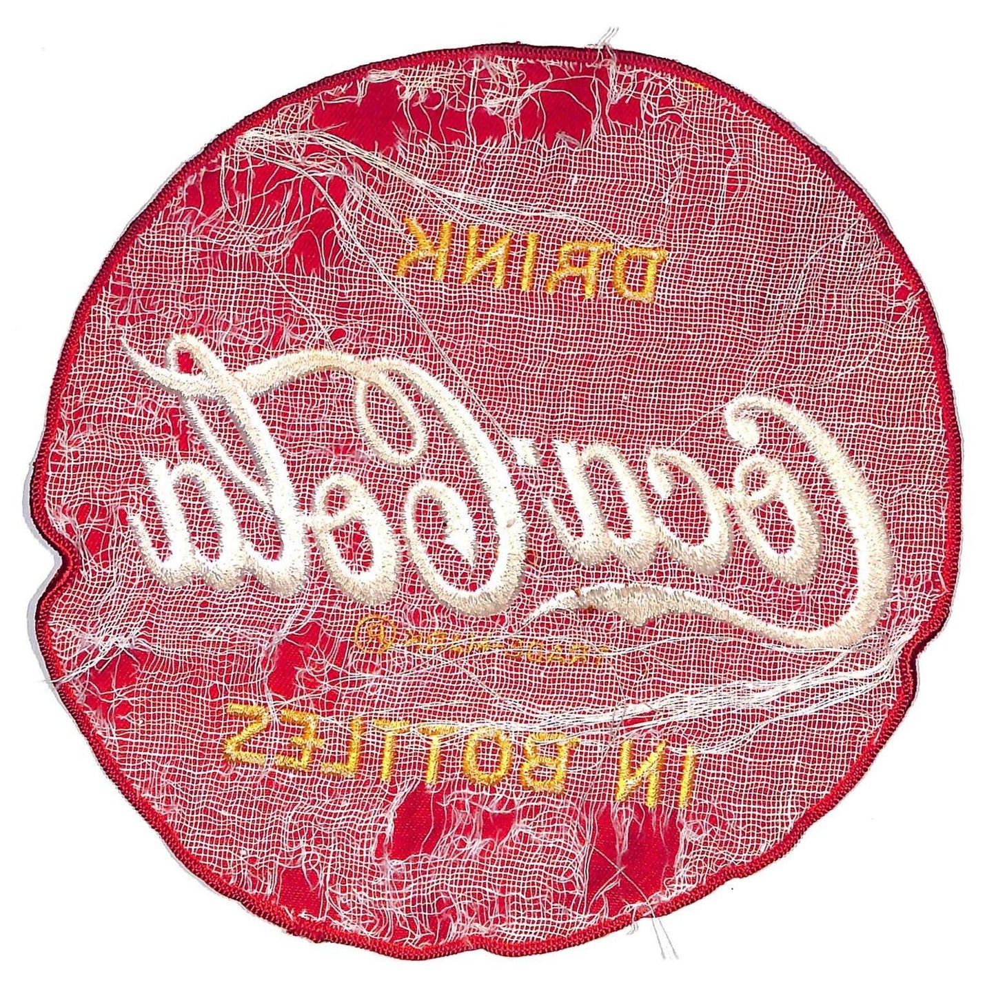 Coca Cola Drink In Vintage Embroidered Patch 6 3/4" c1950's-60's - Scarce