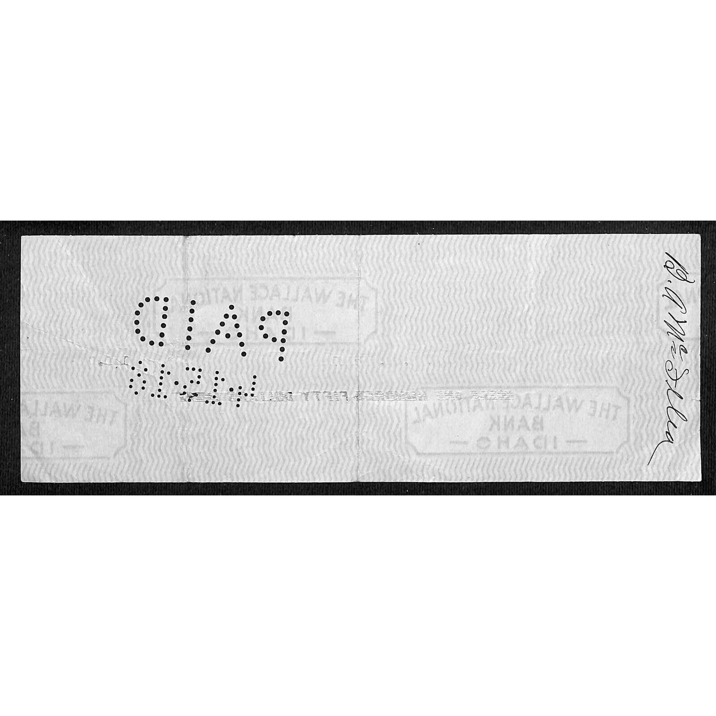 1918 Wallace, Idaho Amazon-Manhattan Mining Co. Bank Check w/ Building Vignette