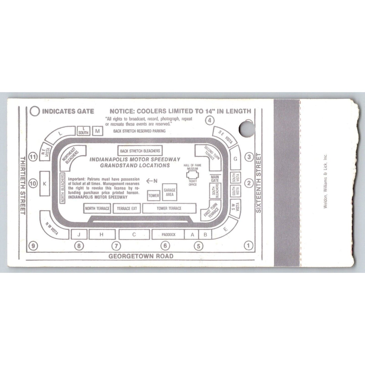 1988 Indianapolis 500 Ticket Stub Racing IMS Rick Mears - seat 6