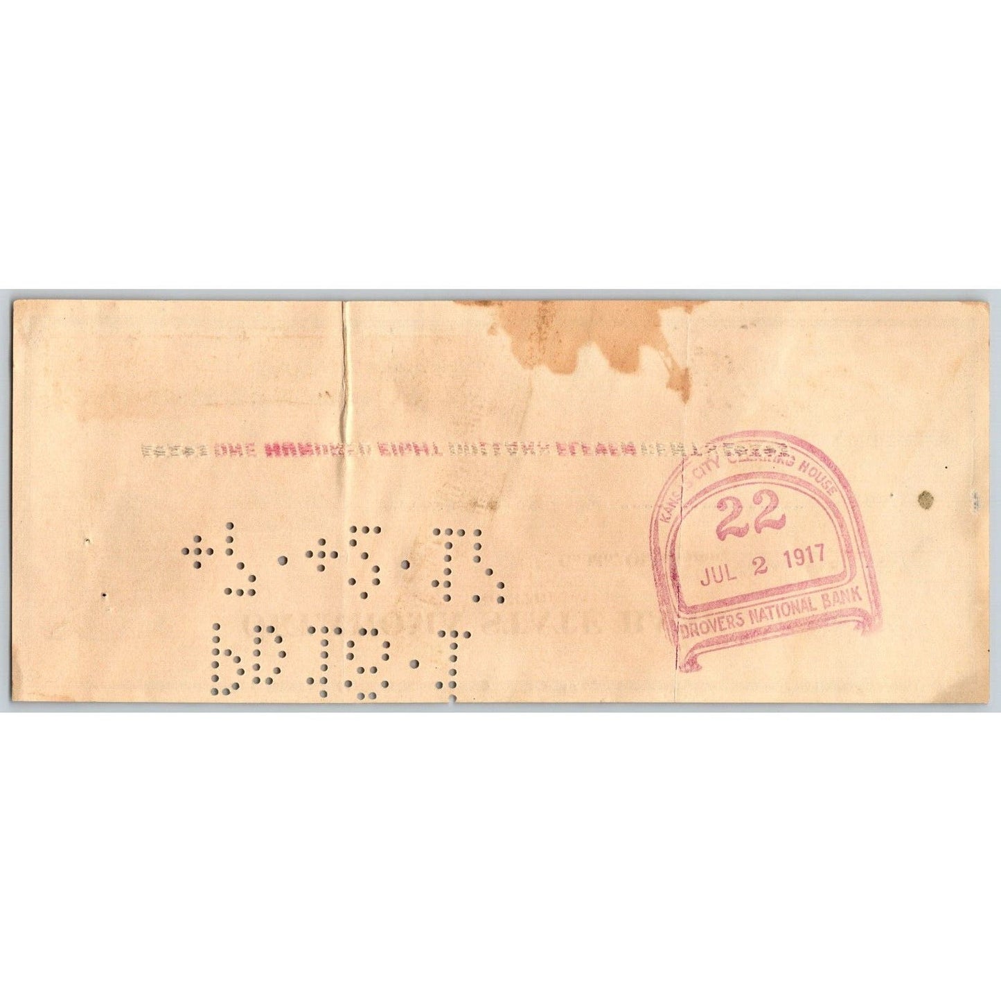 Caddo, OK 1917 "Oklahoma State Bank" Bank Check w/ Bull Vignette - Scarce