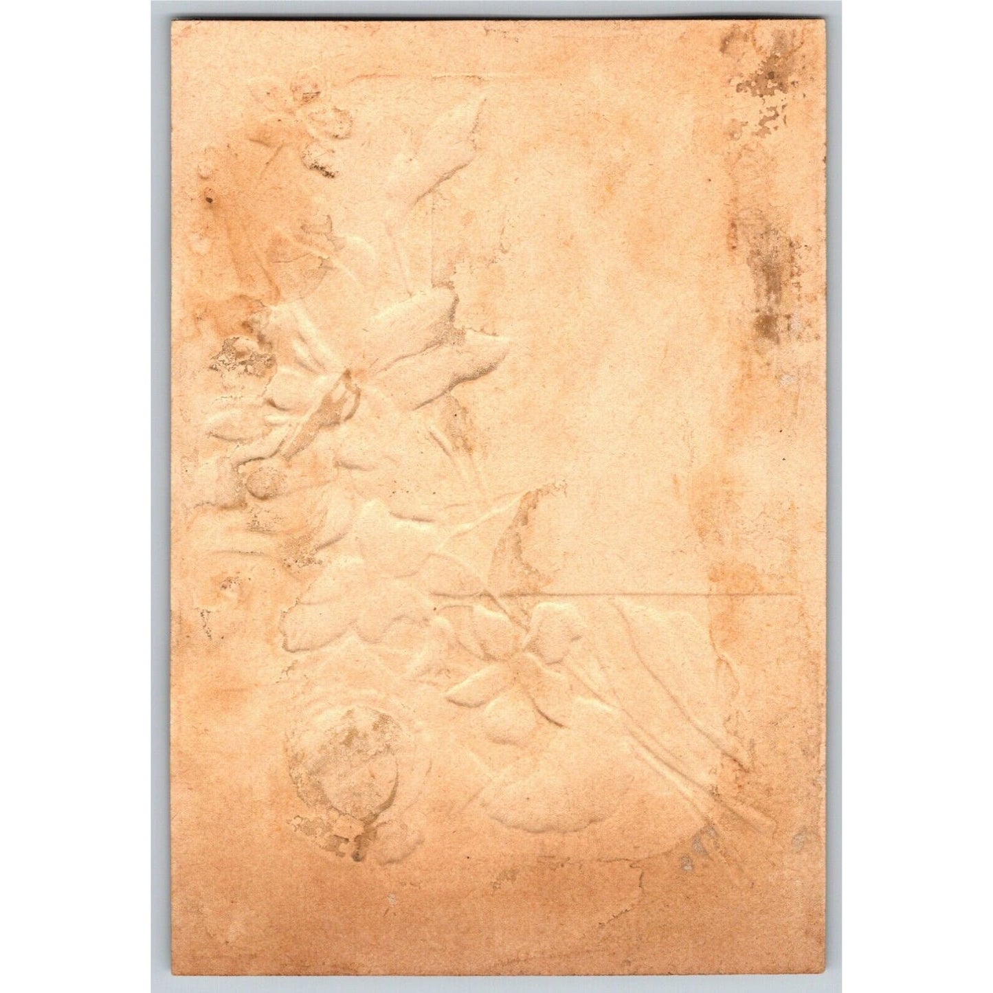Embossed Victorian Trade Card - Blank w/ no Company Name Floral Home Scene