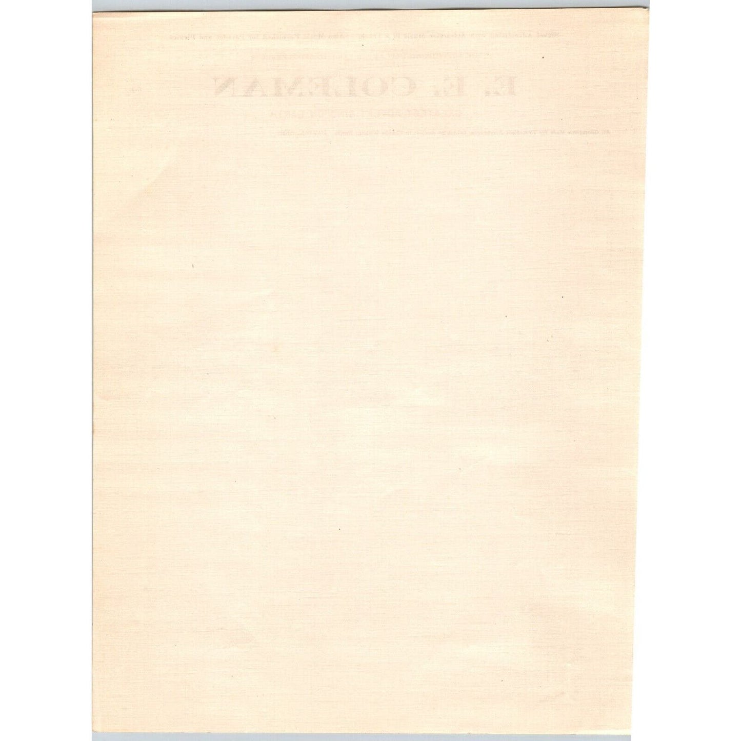 E.E. Coleman's (Circus) Letterhead c1931 Music Truck Advertising Dayton, OH