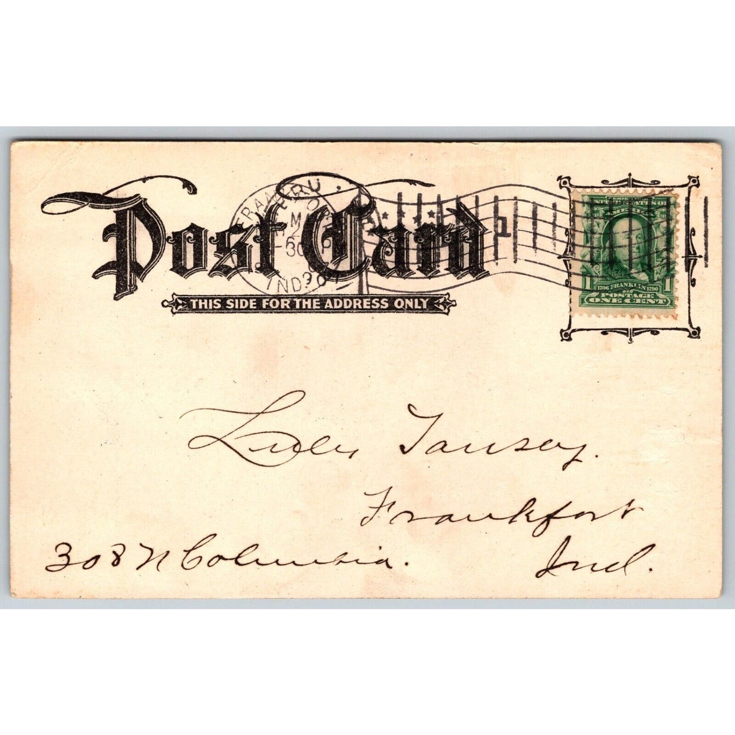 Happy Thought Chewing Tobacco Chauffeur Advertising Postcard PM 1907 VGC
