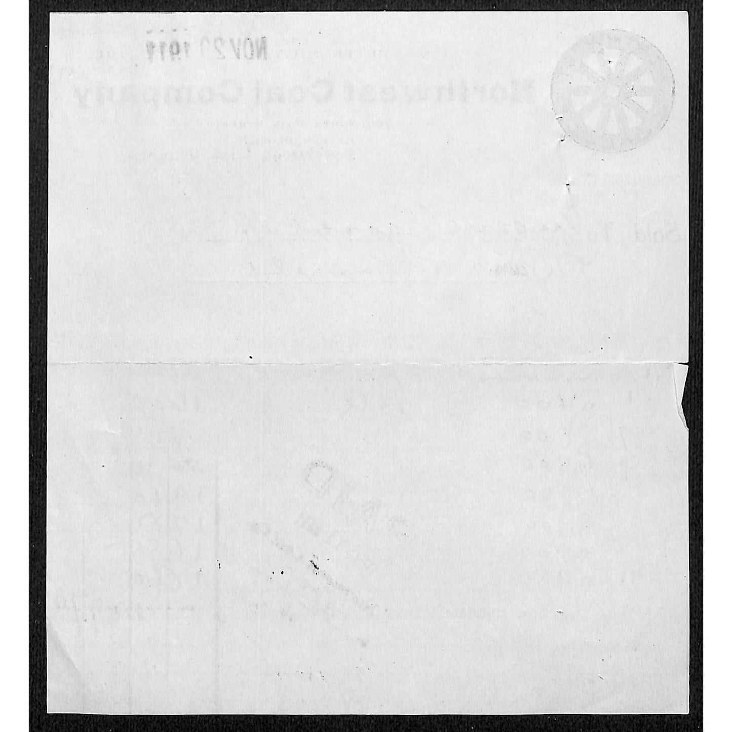 Butte Montana 1911 "Northwest Coal Company" Eugene Carroll Billhead