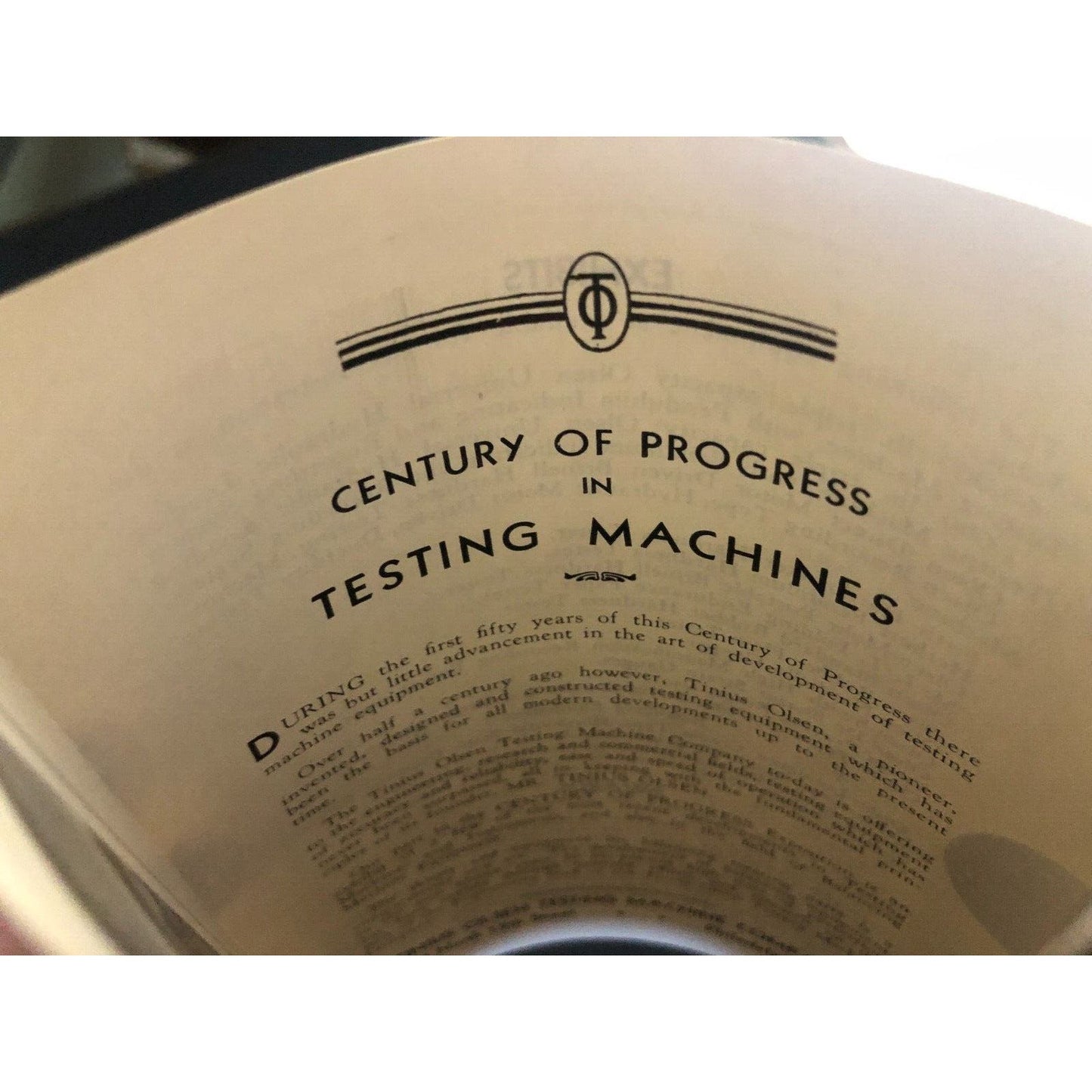 Tinus Olsen Testing Machine Brochure (Sealed) 1933 Chicago World's Fair VGC