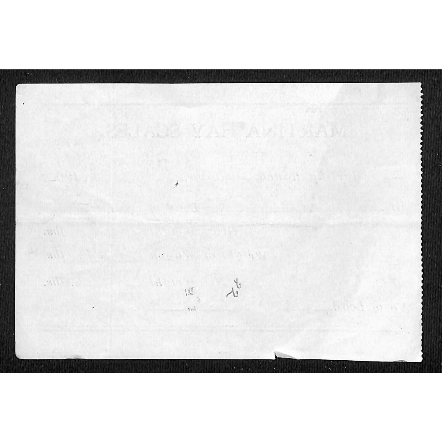 Martina Ranch Montana 1909 Martina Hay Scales 2,200 lbs. Receipt / Billhead
