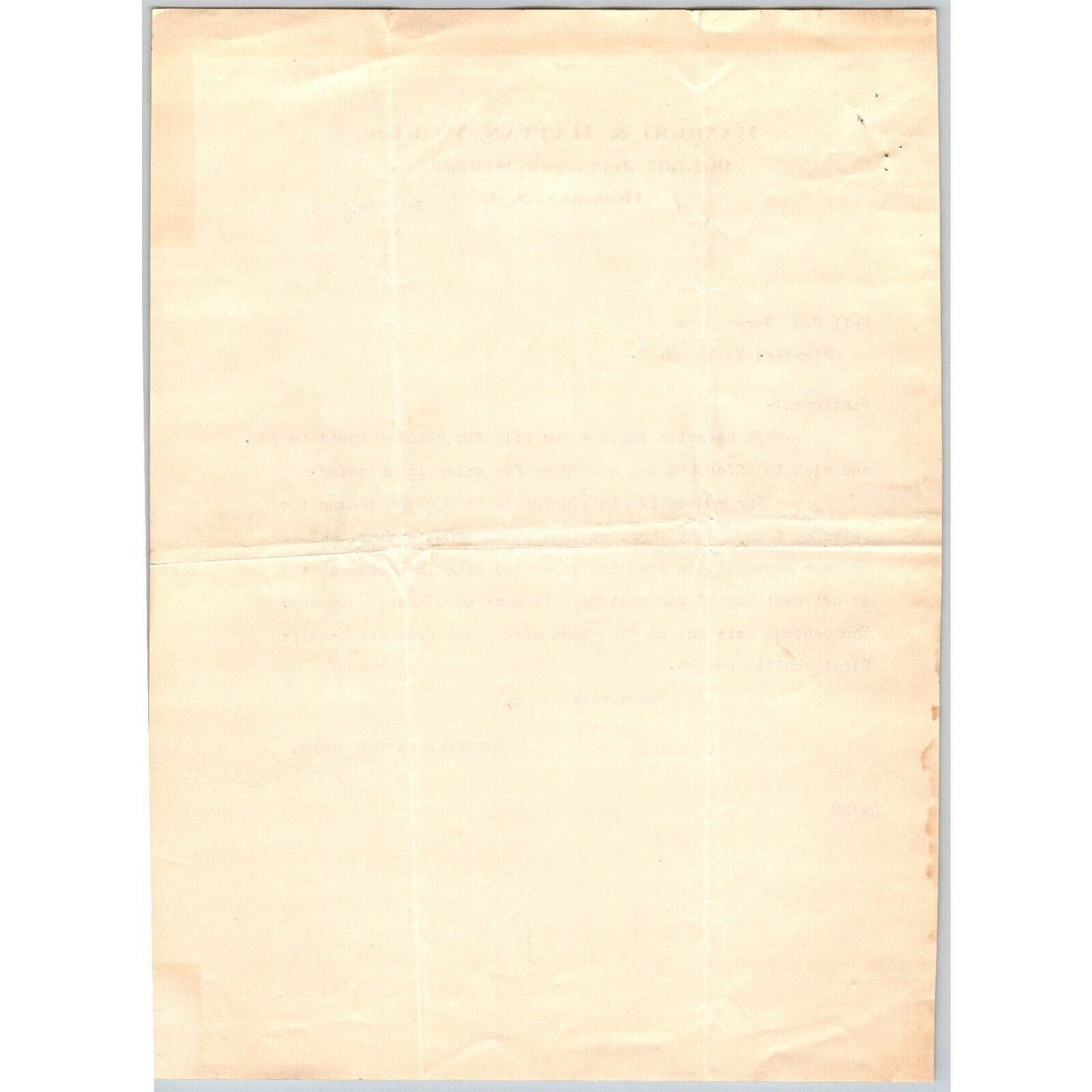 1924 Hoboken, NJ Bamboo & Rattan Works Letterhead