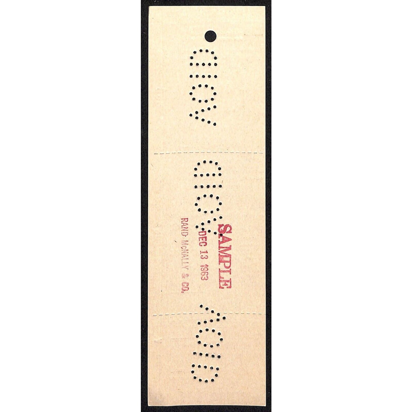 Burlington Route Minneapolis to Chicago Unused VOID SAMPLE Ticket 1963 -- Scarce
