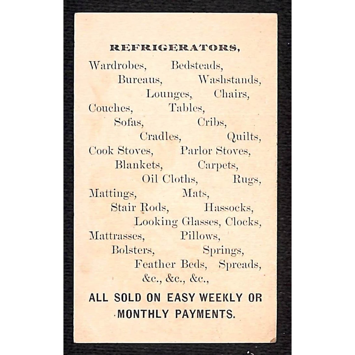 Edward A. Smith & Co. Refrigerators Stoves Philadelphia Victorian Trade Card