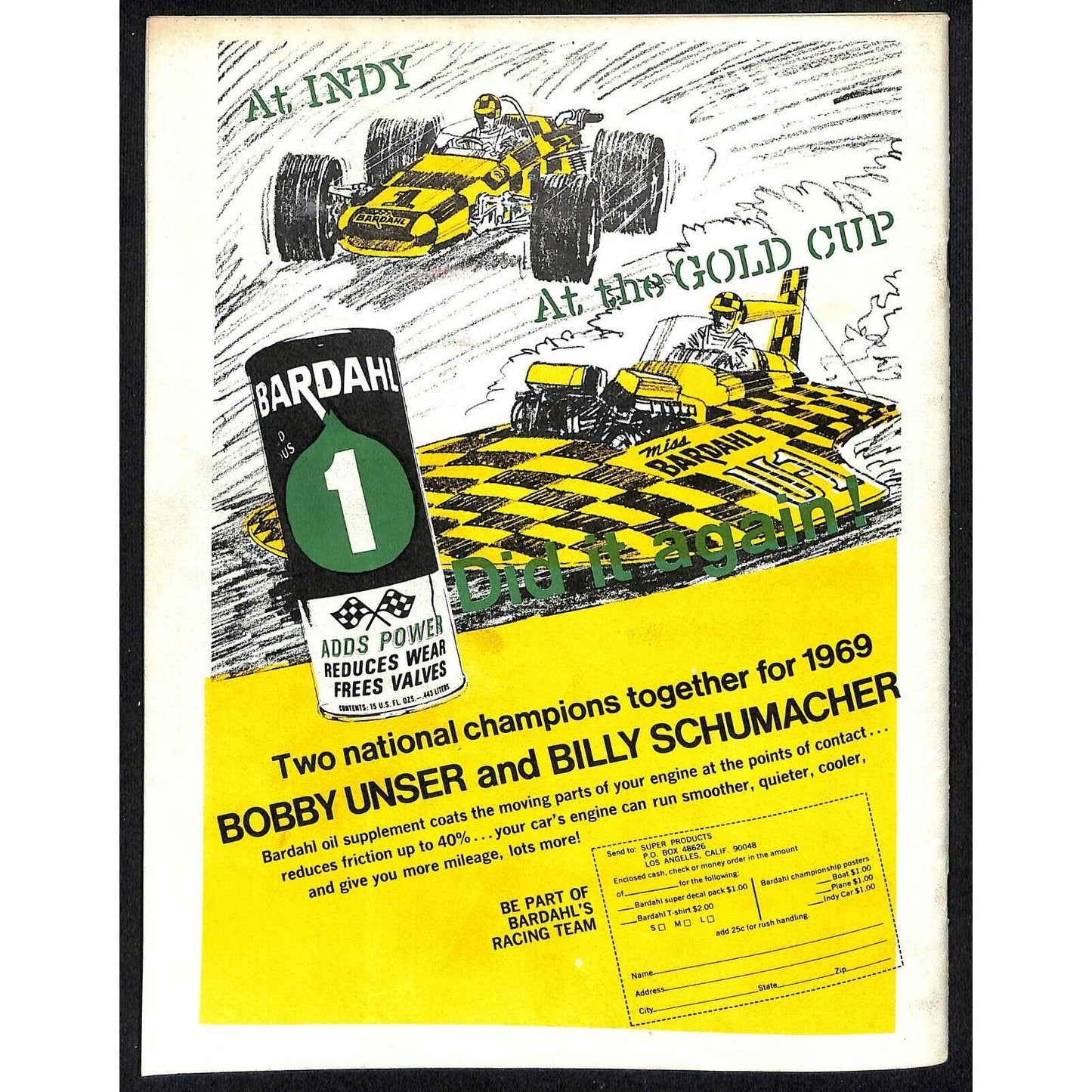 Scarce Sep 2 1969 USAC "Golden State 100" Big Car Auto Racing Program Sacramento