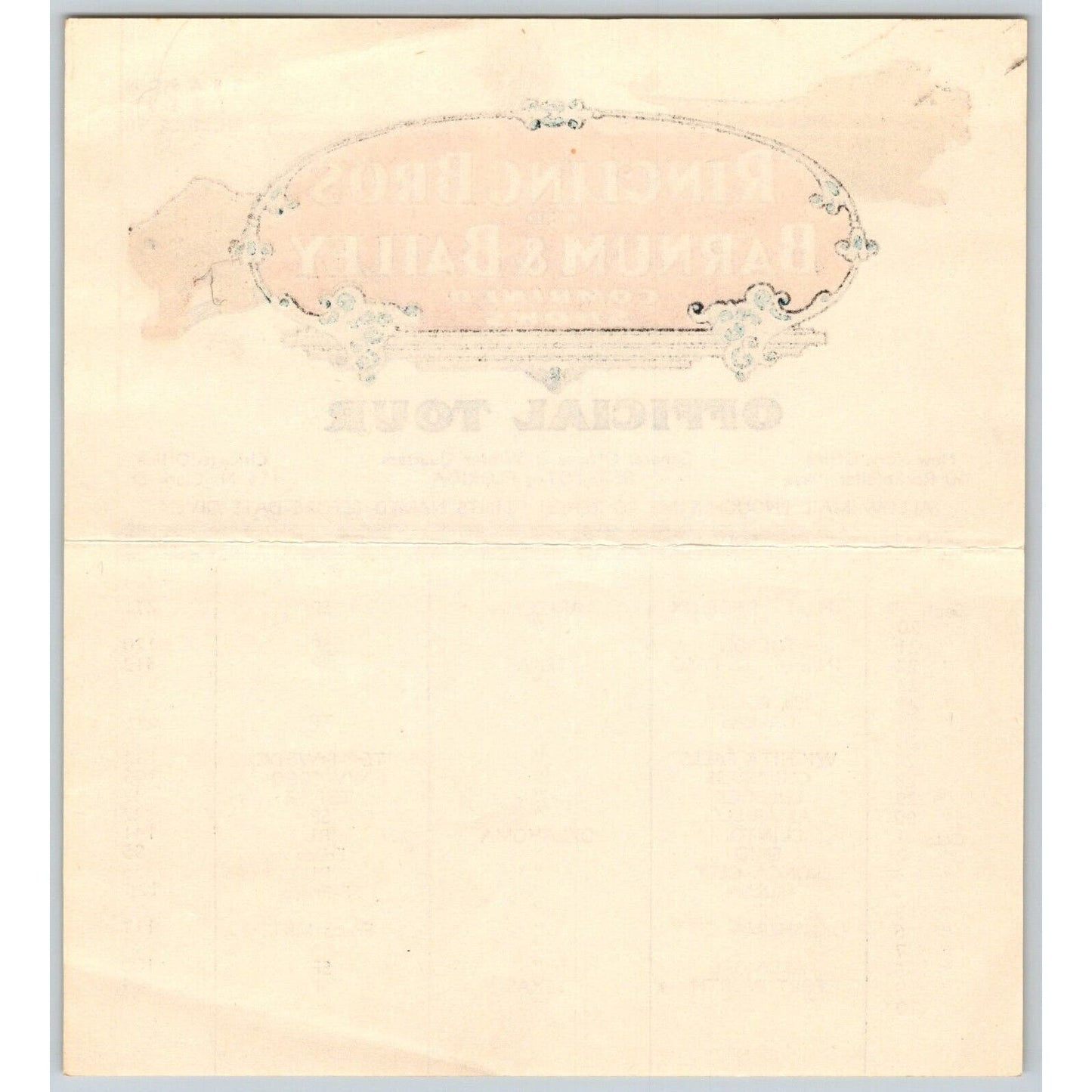 1948 Ringling Bros Barnum Bailey Circus Route Card Phoenix Tucson El Paso