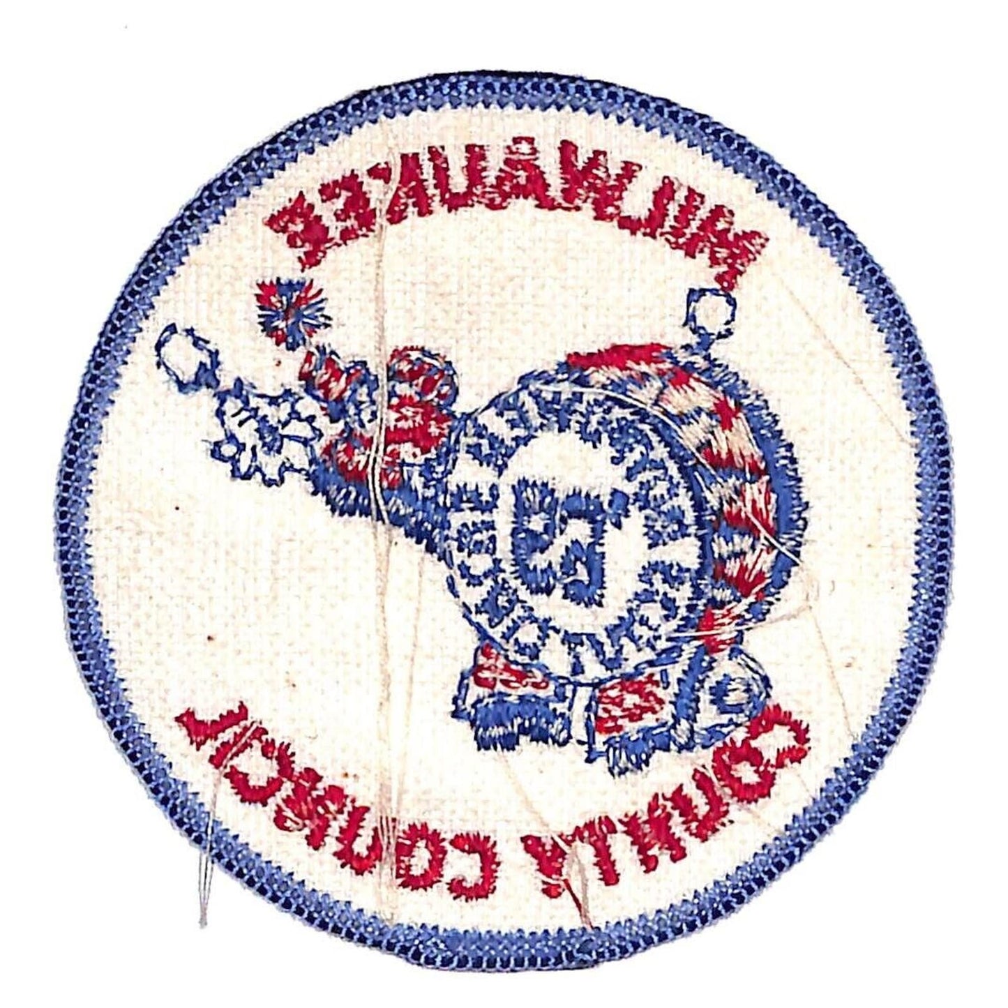 BSA Patch Milwaukee County Council 1969 Boy Power Scout Circus Clown Beats Drum