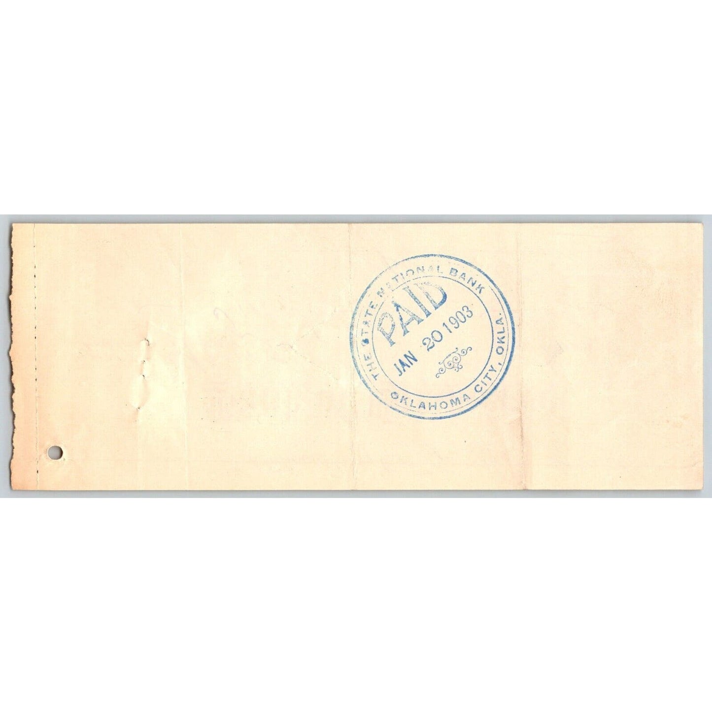 Oklahoma City "Bank of Commerce" Territorial 1903 $200 Bank Check