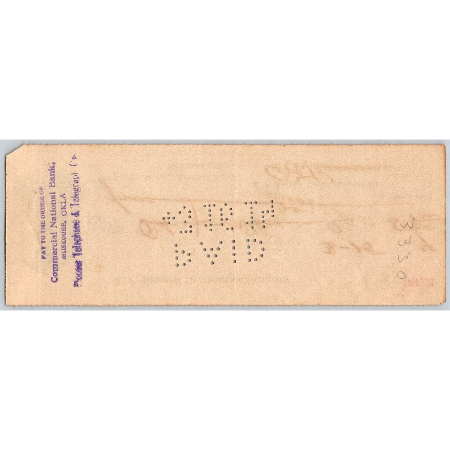 Muskogee, OK 1914 A.F. Krumrei Construction Co. Bank Check Vignette - Scarce