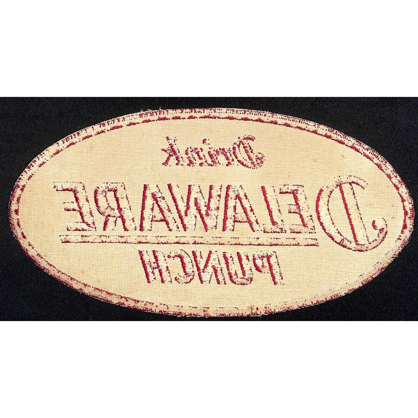 Delaware Punch Large Embroidered Soda Patch c1950's-60's VGC Scarce