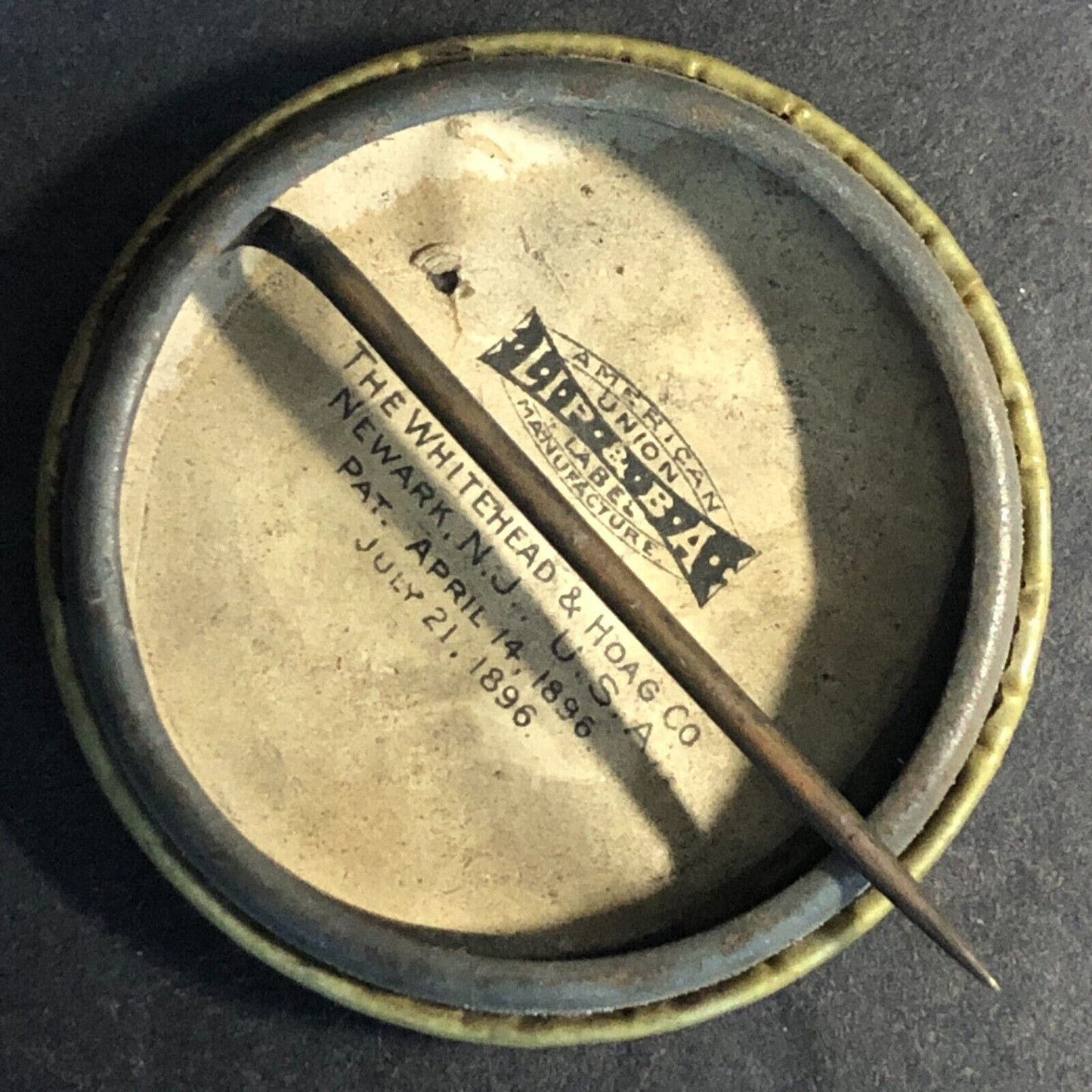 Pan-American Exposition 1901 Buffalo Steel Pinback "Official Button" Scarce