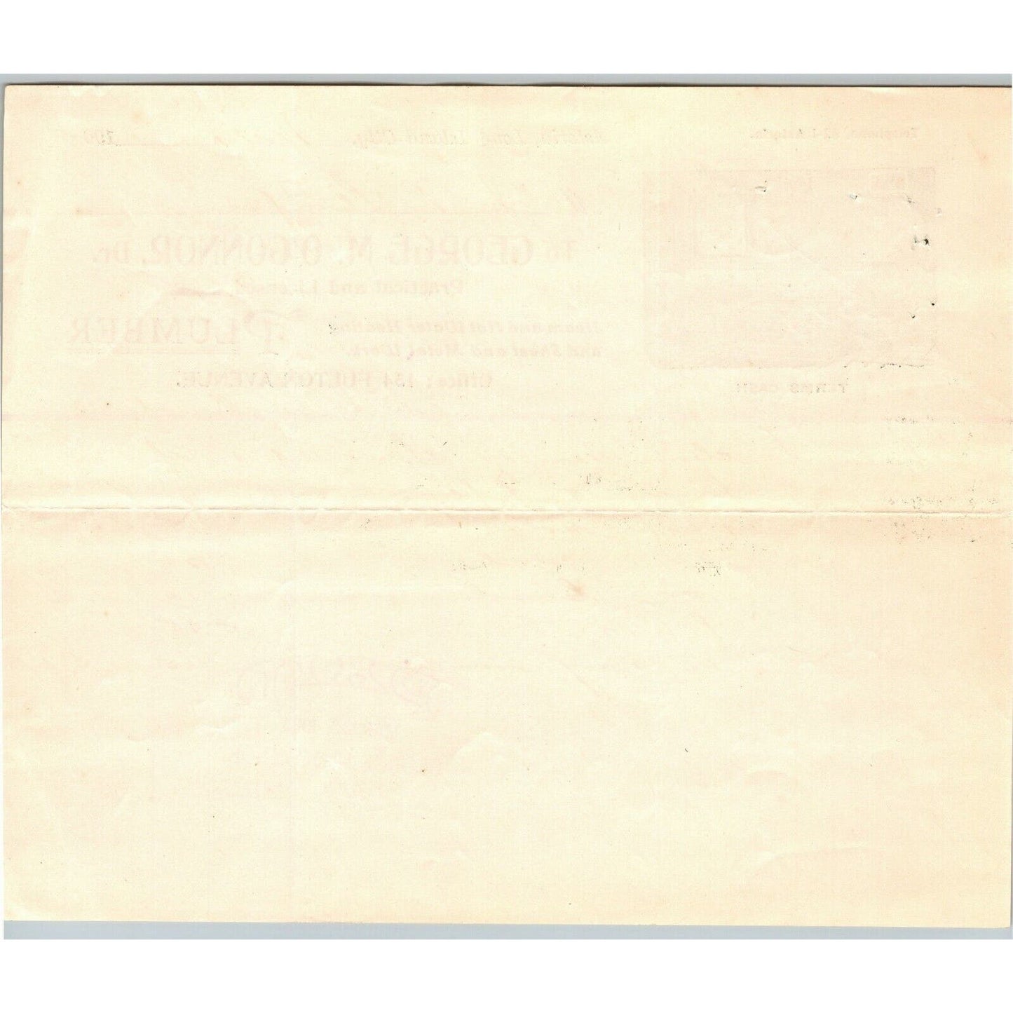 1905 Astoria LIC, NY Letterhead George M. O'Connor Plumber Steam & Hot Water